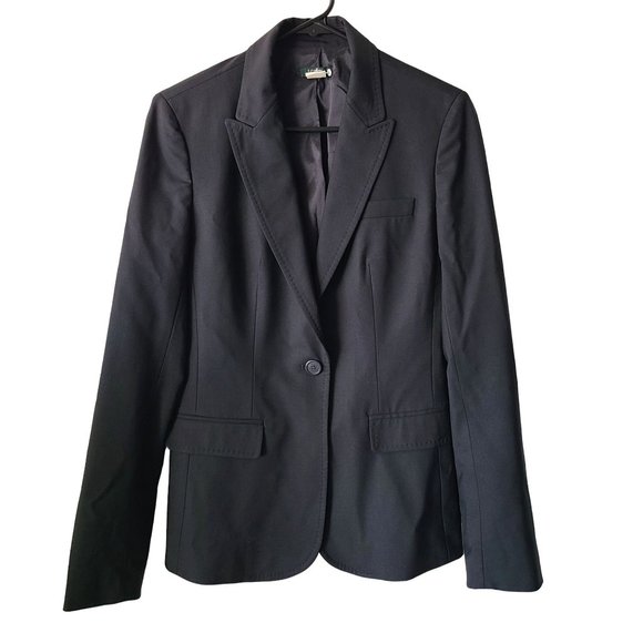 J. Crew Stretch US Women's Size 6T Wool Blend Black One Button Blazer Preppy - Picture 1 of 11